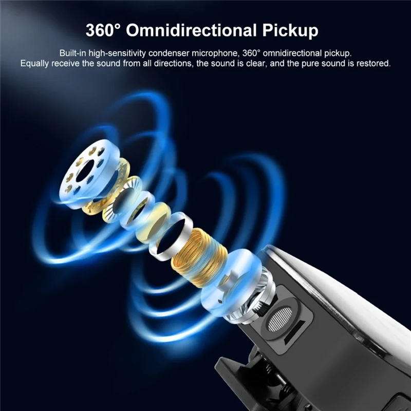 PULUZ PU645B Clip On Mic with 8 Pin Receiver 2.4G Low Latency ENC Noise Reduction Wireless Lavalier Microphone