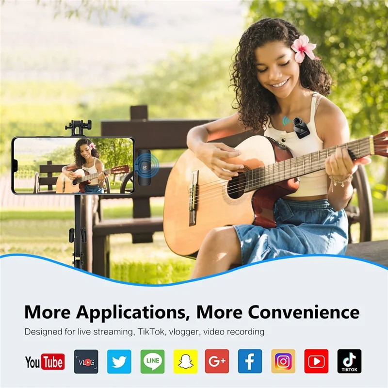 PULUZ PU646B Clip On Mic with Type C Receiver 2.4G Low Latency ENC Noise Reduction Wireless Lavalier Microphone