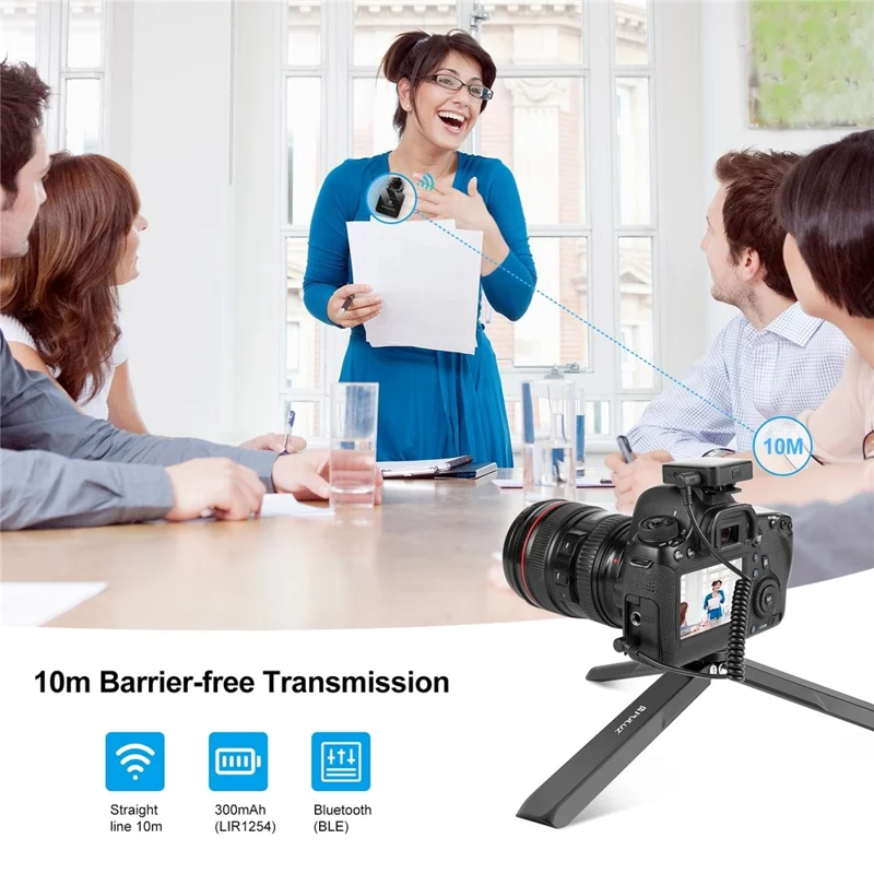 PULUZ PU3153B Trådløst lommemikrofonsystem med sanntidsovervågning til vlog, livesending og interview, 1 transmitter + 1 modtager