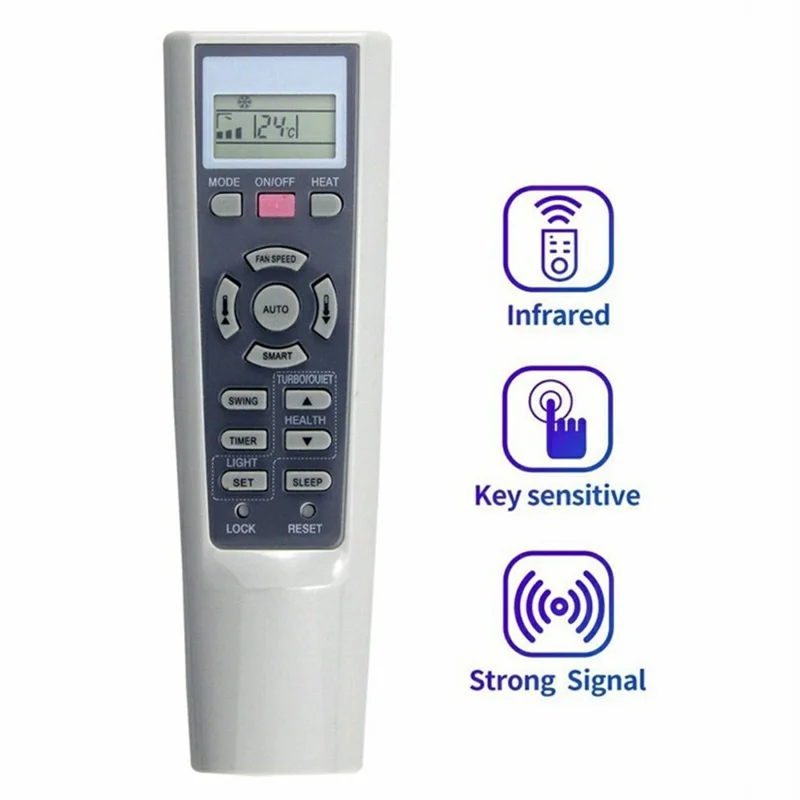 YR-W08 For Haier Air Conditioner Infrared Remote Control Plastic Ergonomic Replacement Controller