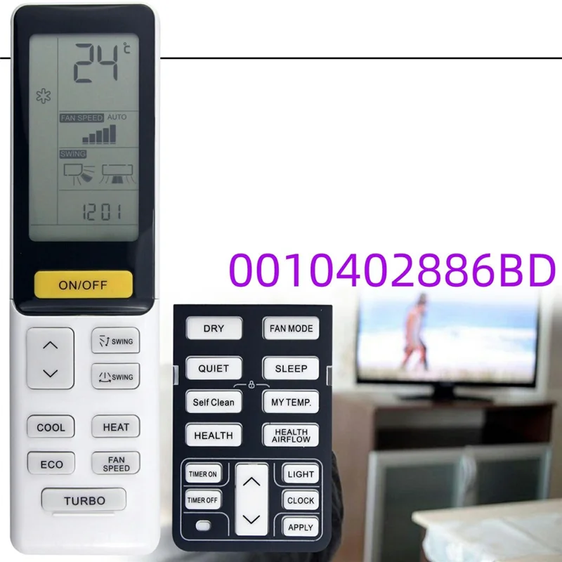 0010402886BD For Haier Air Conditioner Infrared Remote Control Plastic Ergonomic Replacement Controller
