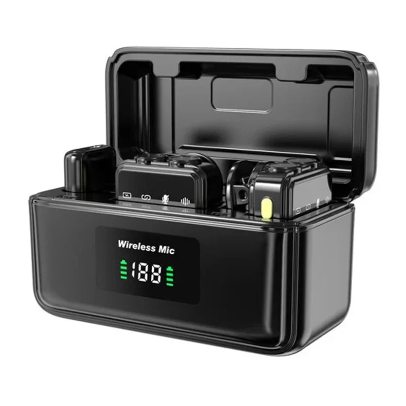 WIWU Wi-WM005 Microfono Lavalier Bluetooth con Riduzione del Rumore, Microfono Wireless con Ricevitore 2 in 1 per iP + Type C