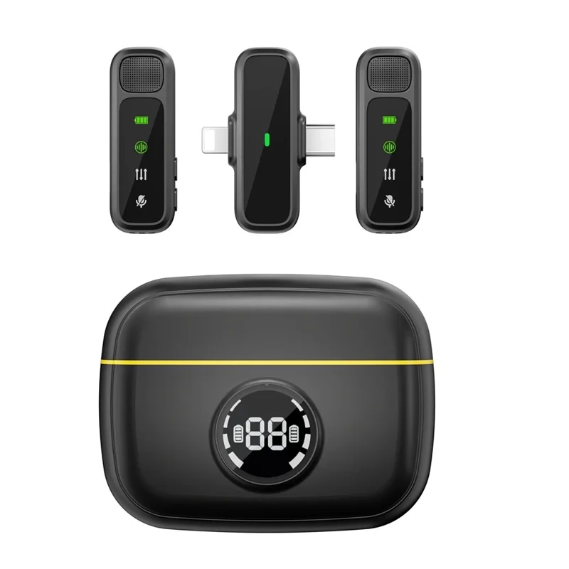 WIWU Wi-WM003 Mini Clip-On Mic Noise Reduction Wireless Lavalier Microphone with iP + Type C 2 in 1 Receiver