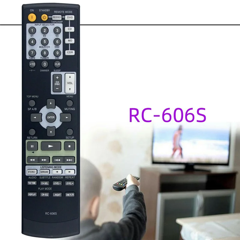 RC-606S Für Onkyo Verstärker Player Fernbedienung 10m Reichweite Batteriebetrieben Ersatzsteuerung