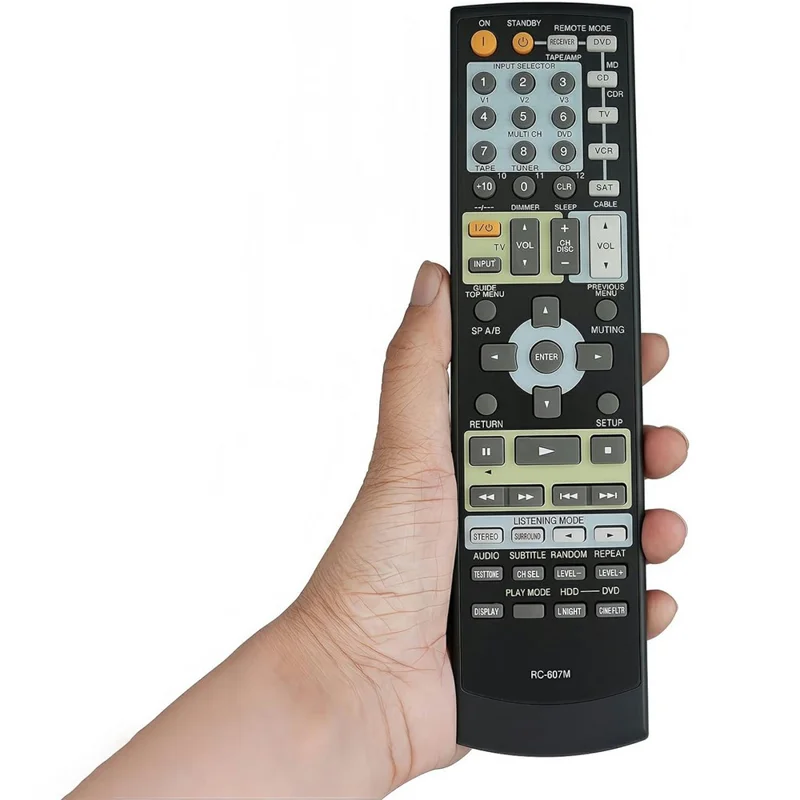 RC-607M For Onkyo Amplifier Player Remote Control 10m Range Battery Powered Replacement Controller