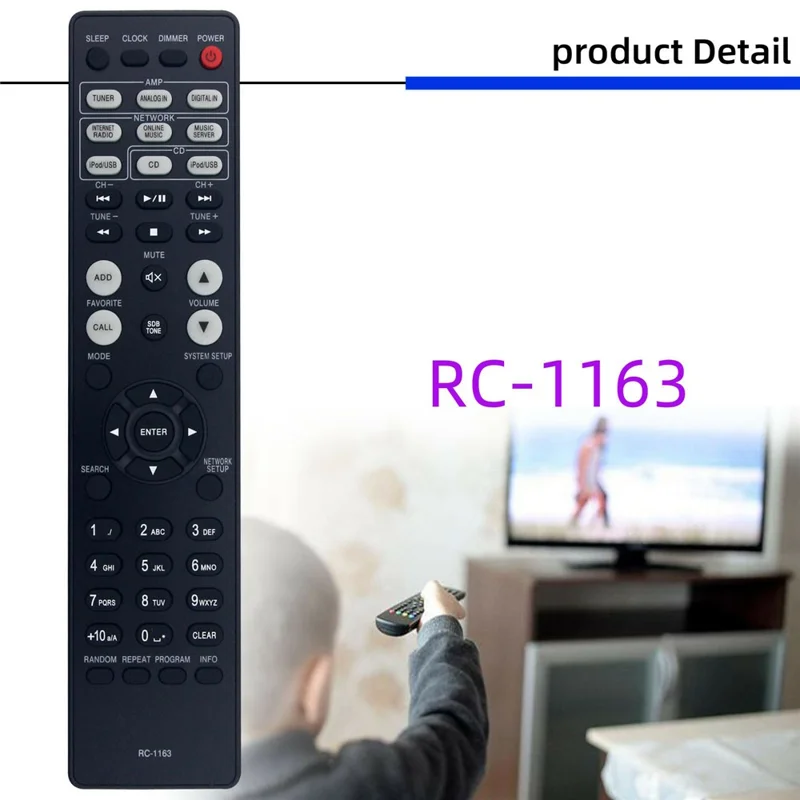 RC-1163 For DENON AV Receiver Infrared Remote Control 10m Range AAA Battery Powered Replacement