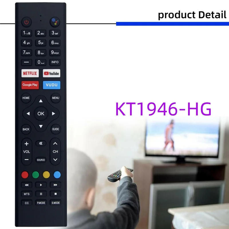 KT1946-HG For JVC LCD TV Remote Control Battery Powered Voice Activated Infrared Controller