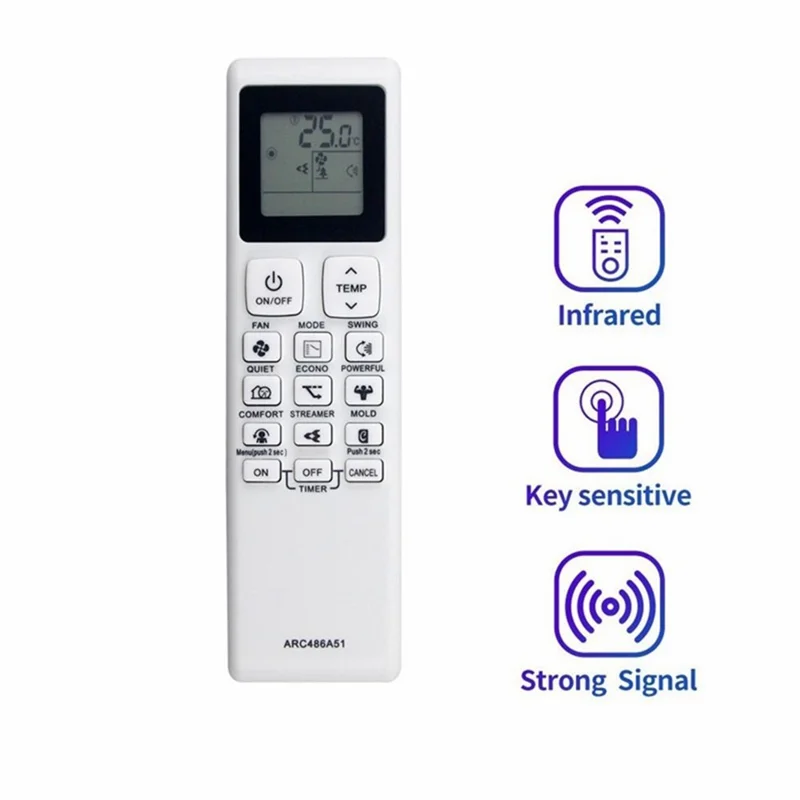ARC486A51 For Daikin Air Conditioner Wireless Controller 10m Range Infrared Remote Control Replacement