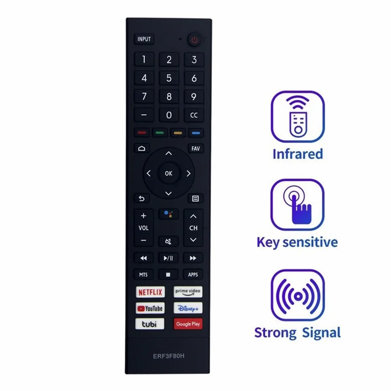 ERF3F80H For Hisense TV Remote Control 1-10m Range Infrared Replacement Controller (Not Support Voice Function)
