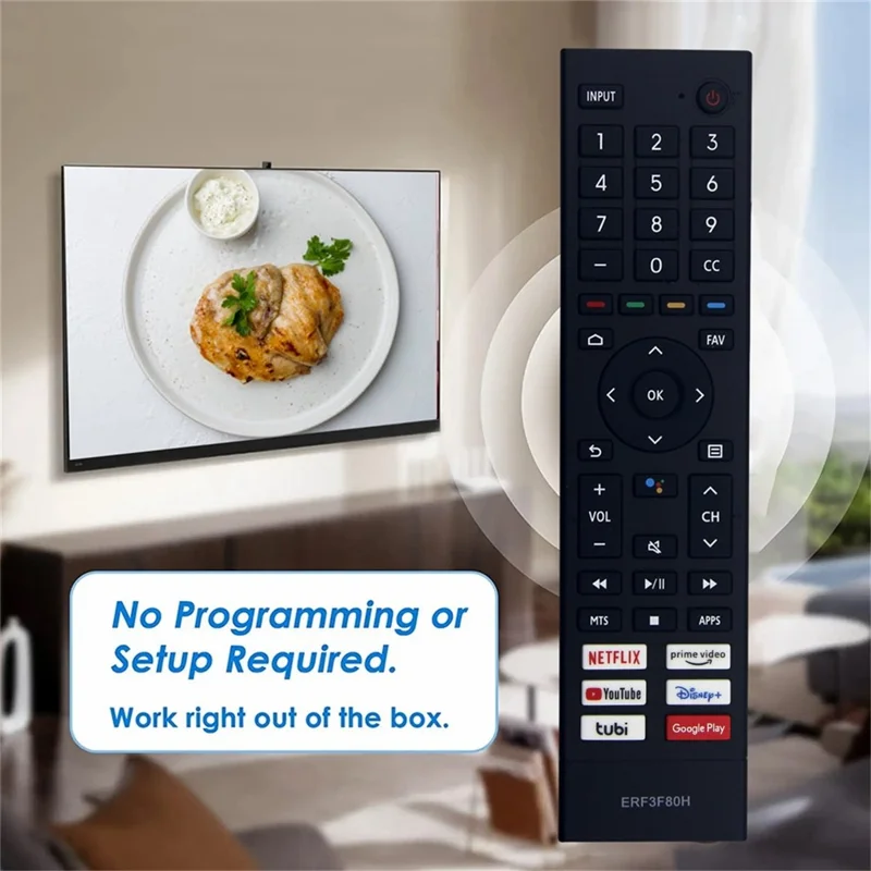 ERF3F80H For Hisense TV Remote Control 1-10m Range Infrared Replacement Controller (Not Support Voice Function)