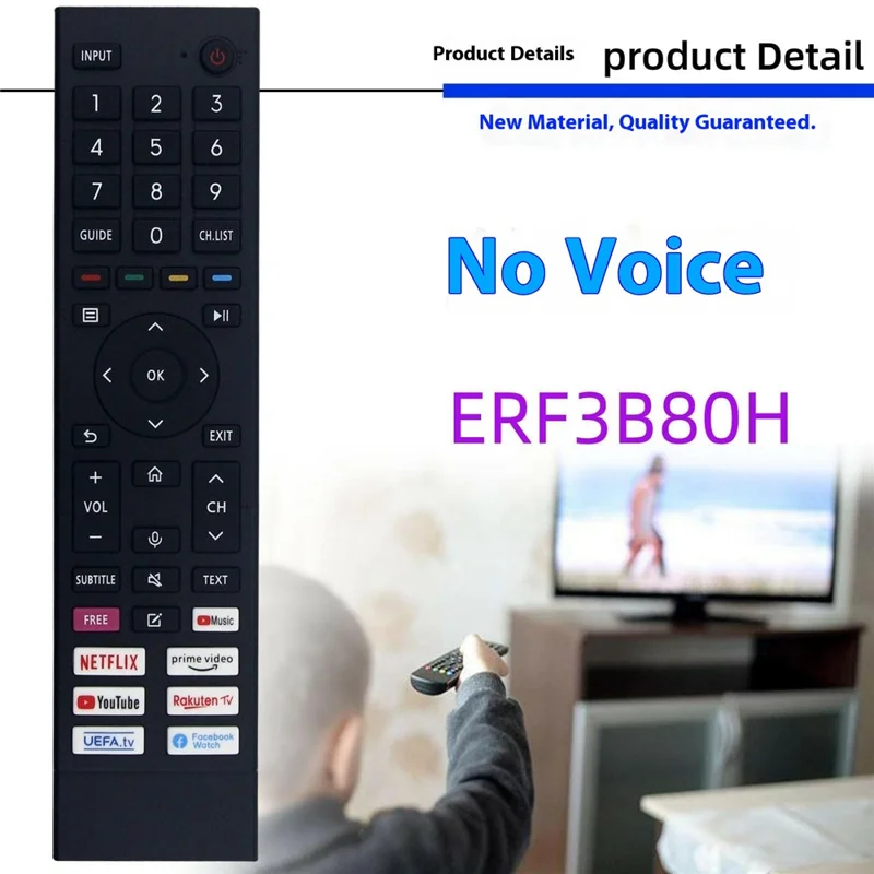ERF3B80H For Hisense TV Remote Control 1-10m Range Infrared Replacement Controller (Not Support Voice Function)