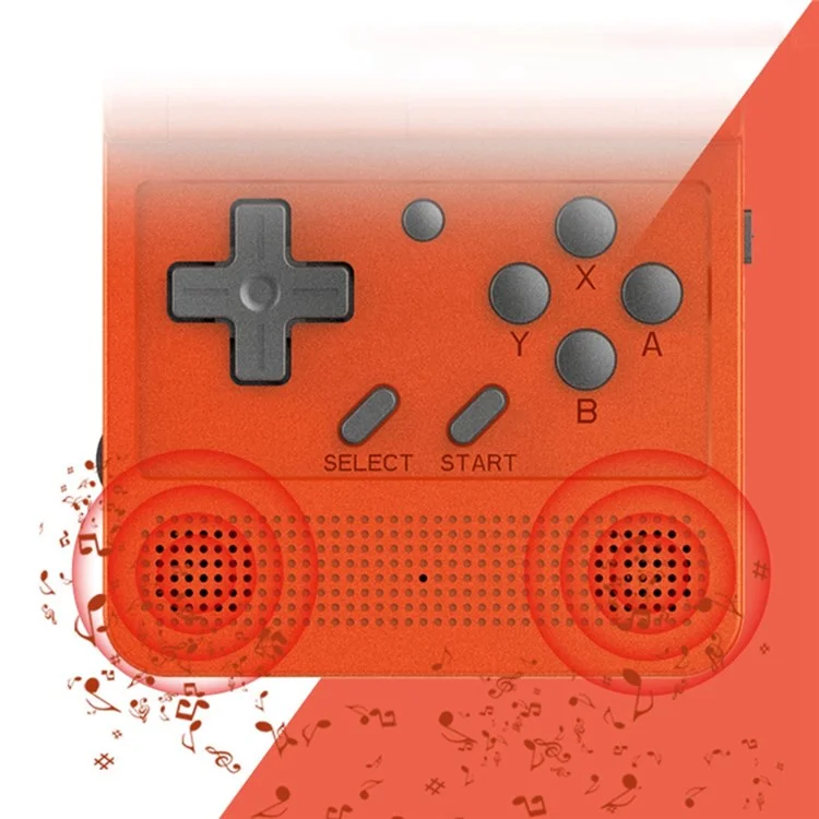 POWKIDDY V90 (16GB-Karte) Englische Version Retro-Spielekonsole für die Handhaltung mit Klapphülle, 3-Zoll-Bildschirm, Open-Source-Videospielplayer - Gelb