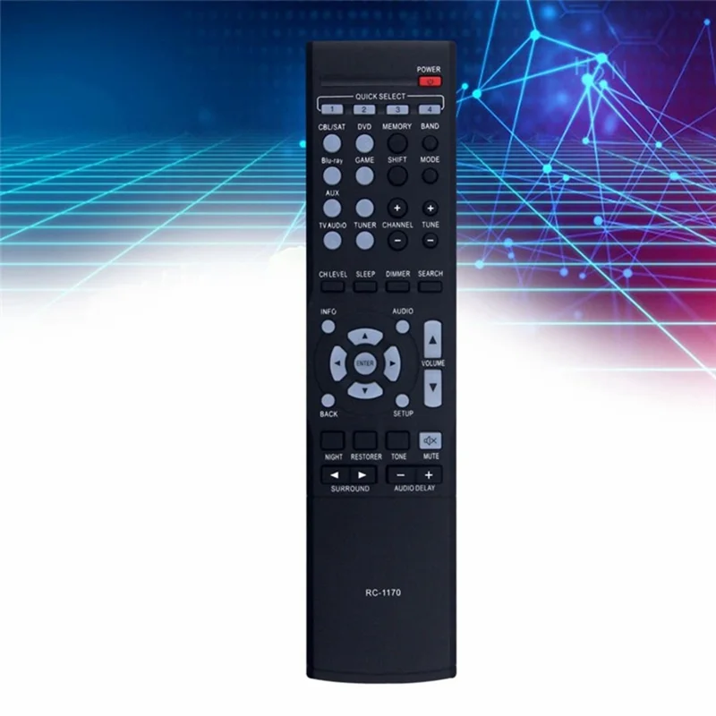 RC-1170 For Denon AV Receiver Infrared Remote Control Battery Powered 10m Range Ergonomic Controller