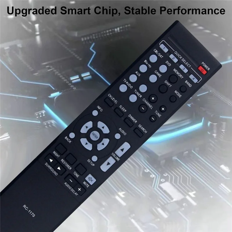 RC-1170 For Denon AV Receiver Infrared Remote Control Battery Powered 10m Range Ergonomic Controller