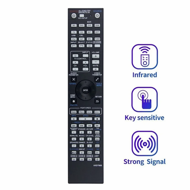 AXD7668 For Pioneer AV Receiver Remote Control 10m Range Handheld Controller Replacement