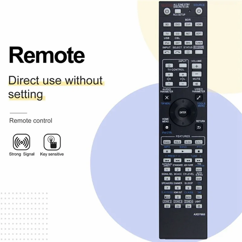 AXD7668 For Pioneer AV Receiver Remote Control 10m Range Handheld Controller Replacement