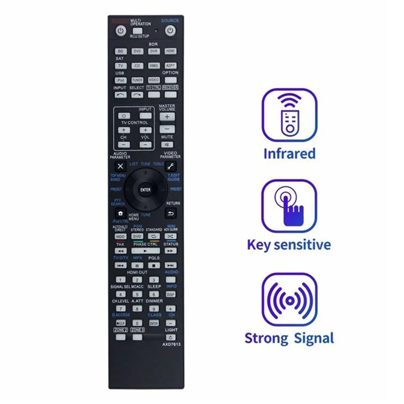 AXD7613 For Pioneer AV Receiver Remote Control 10m Range Handheld Controller Replacement