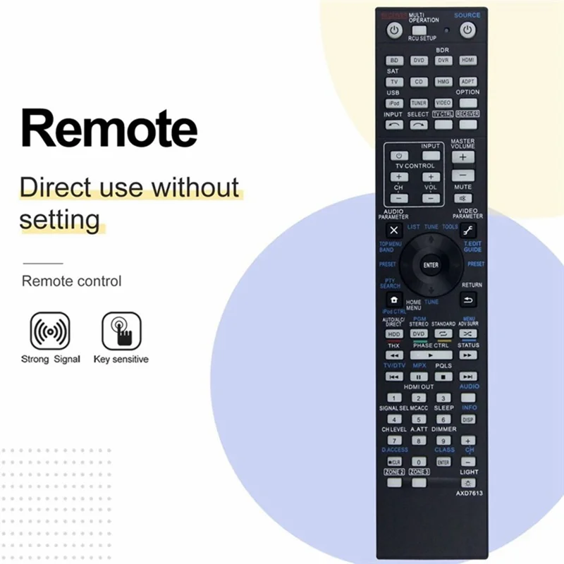 AXD7613 For Pioneer AV Receiver Remote Control 10m Range Handheld Controller Replacement