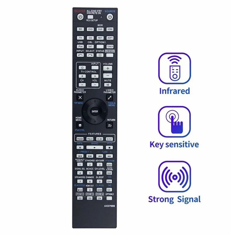AXD7666 For Pioneer AV Receiver Remote Control 10m Range Handheld Controller Replacement