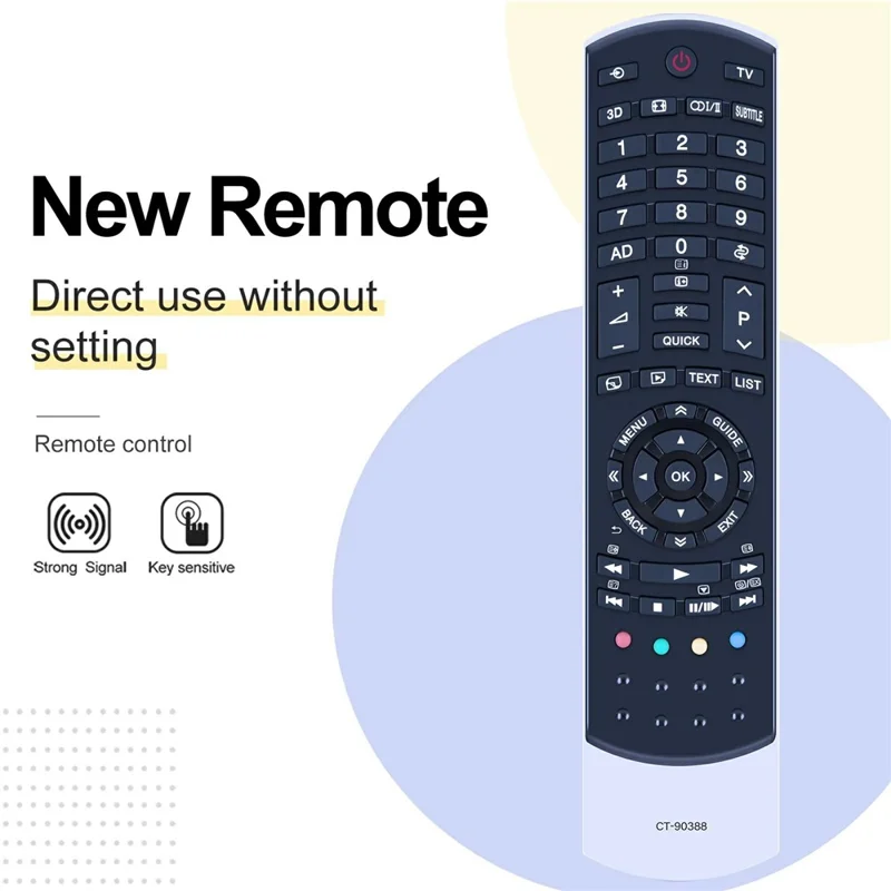 CT-90388 For Toshiba TV Remote Control Battery Powered Infrared Television Controller Replacement