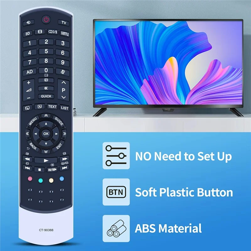 CT-90388 For Toshiba TV Remote Control Battery Powered Infrared Television Controller Replacement