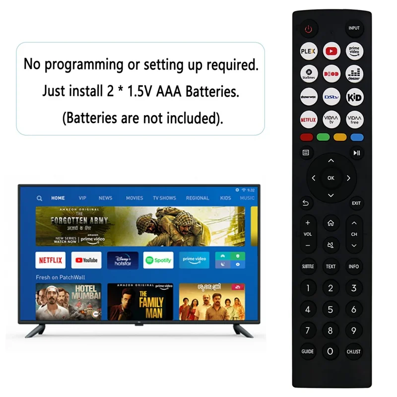 EN2J36H For Hisense TV Remote Control 1-10m Range Ergonomic Infrared Controller Replacement