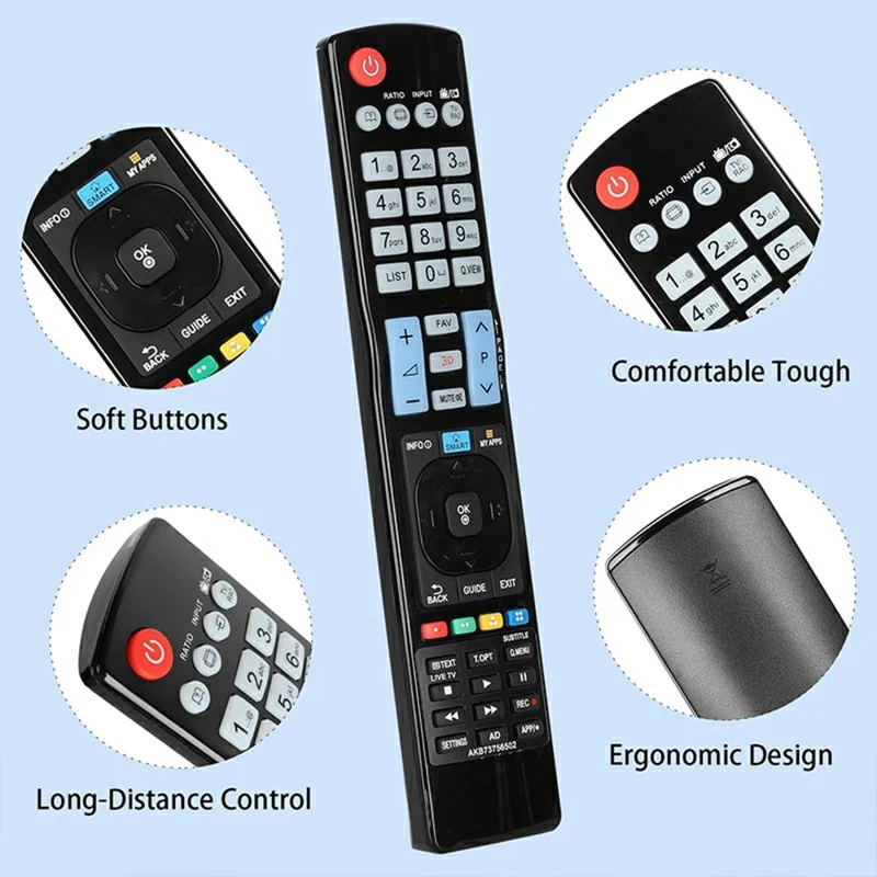AKB73756502 For LG TV Remote Control Infrared Wireless Replacement Ergonomic Controller