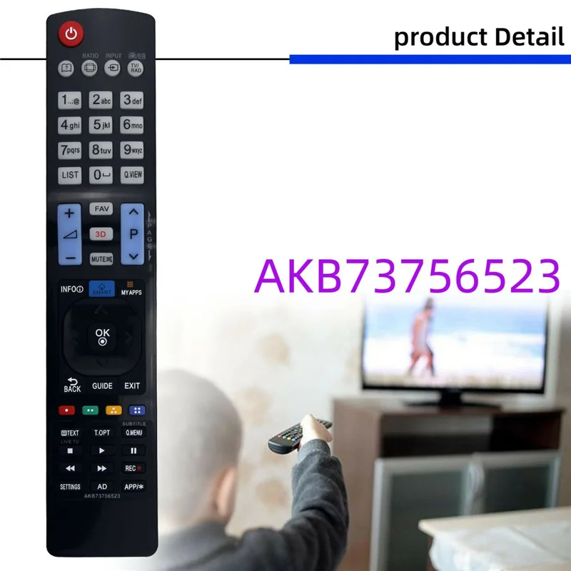 AKB73756523 For LG TV Remote Control Infrared Wireless Replacement Ergonomic Controller
