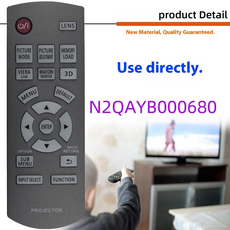 N2QAYB000680 För Panasonic projektor Infraröd fjärrkontroll Ersättning 10 m räckvidd