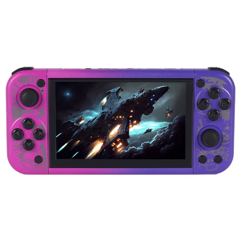 G50V 5 Inch Handheld Game Console HD Output 3D Joy-stick WiFi Multiplayer Game Console 15000+ Games - Purple
