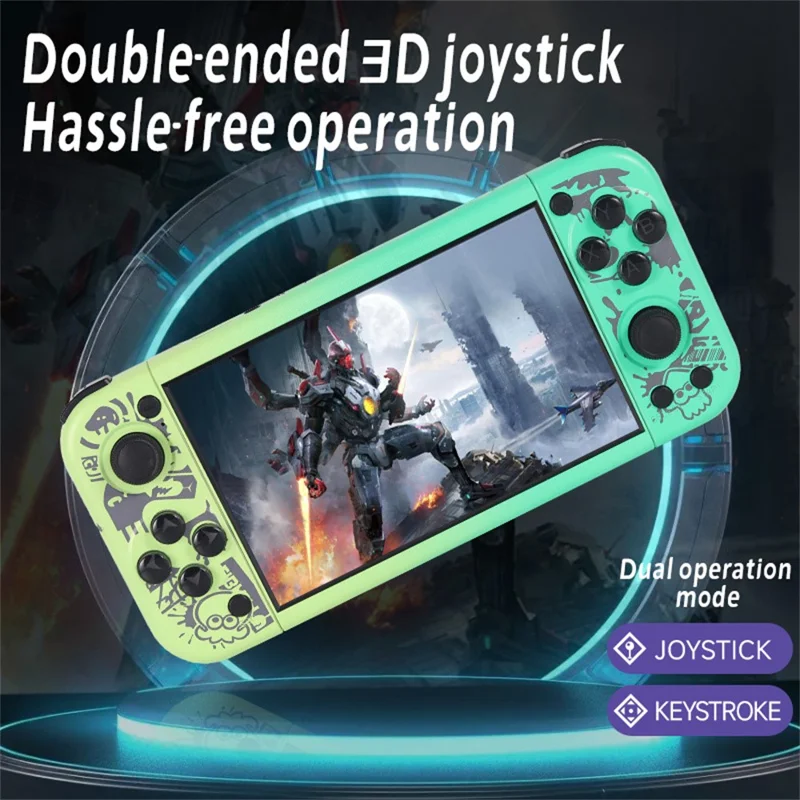 G50V 5 Inch Handheld Game Console HD Output 3D Joy-stick WiFi Multiplayer Game Console 15000+ Games - Purple