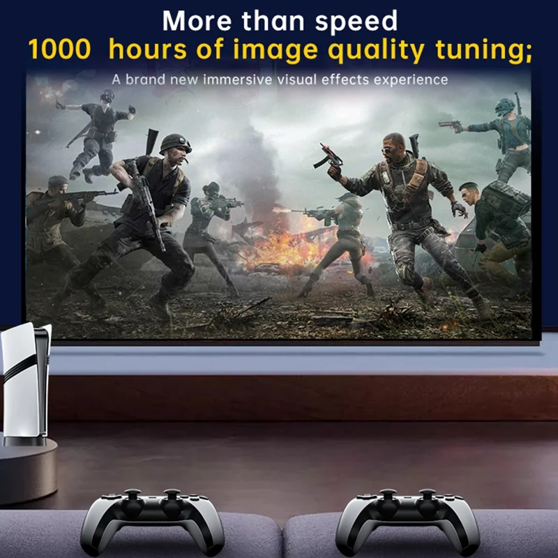 Console de jeu rétro GS5 Pro avec boîte de jeux, 30000 jeux, 53 émulateurs, sortie HD 4K, 2 contrôleurs et carte TF de 128 Go