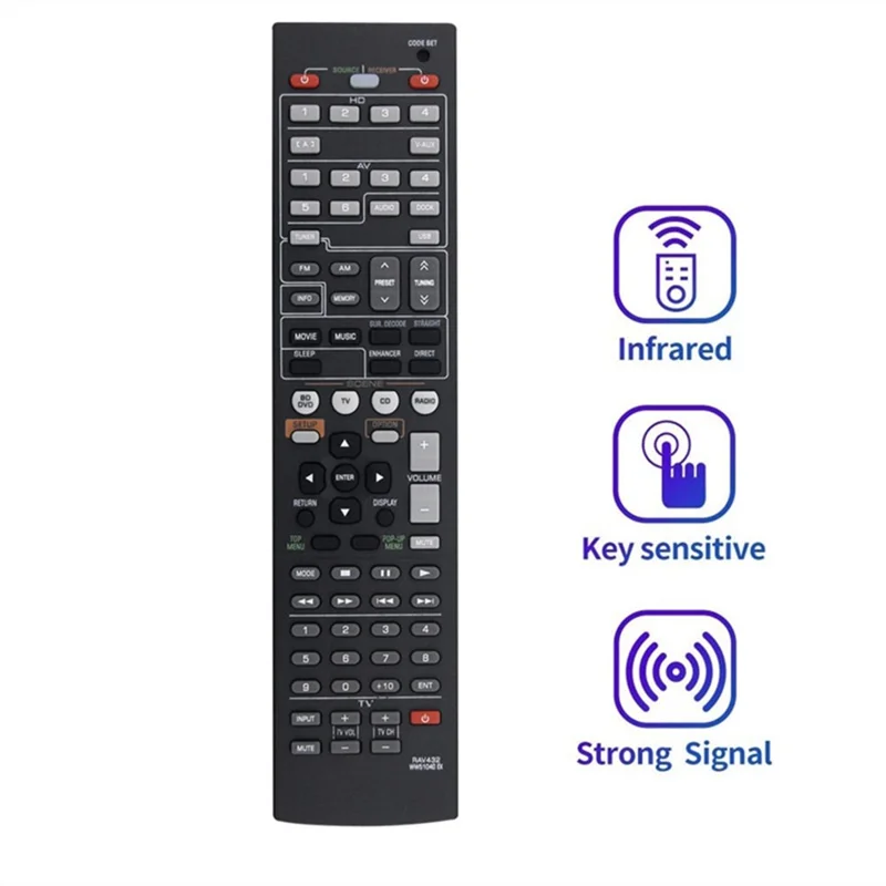 RAV432 For Yamaha AV Receiver Infrared Remote Control 10m Range Ergonomic Wireless Controller