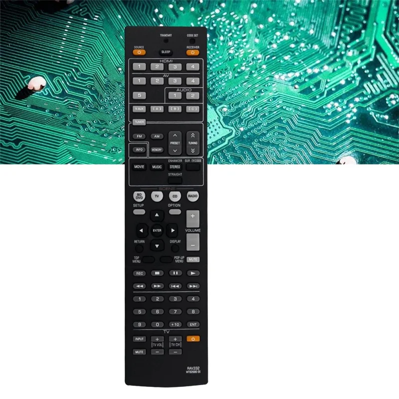 RAV332 For Yamaha AV Receiver Infrared Remote Control 10m Range Ergonomic Wireless Controller