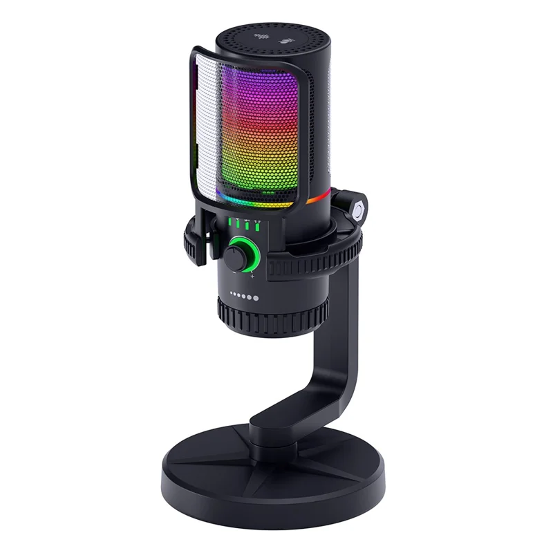 SU7 Mikrofon Kondensatorowe USB z Dynamicznym Mikrofonem, Oświetleniem RGB, Redukcją Hałasu do PC / Laptopa / Nagrywania / Gry / Transmisji na Żywo