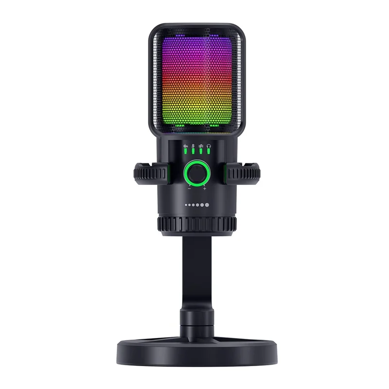 SU7 Mikrofon Kondensatorowe USB z Dynamicznym Mikrofonem, Oświetleniem RGB, Redukcją Hałasu do PC / Laptopa / Nagrywania / Gry / Transmisji na Żywo