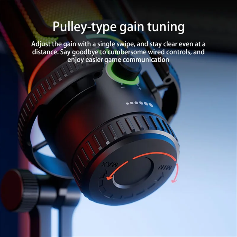 SU7 Mikrofon Kondensatorowe USB z Dynamicznym Mikrofonem, Oświetleniem RGB, Redukcją Hałasu do PC / Laptopa / Nagrywania / Gry / Transmisji na Żywo