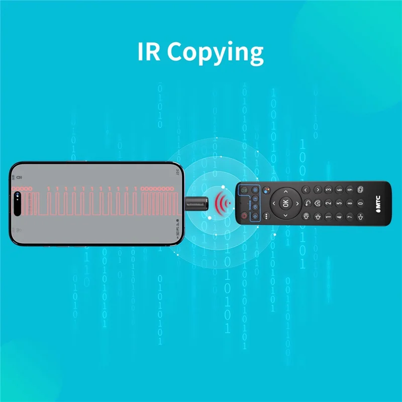 EKX5S-T Mini smartphone IR-fjernbetjeningsadapter med 8 m rækkevidde, IR-blast til AC og TV - Sort / iP