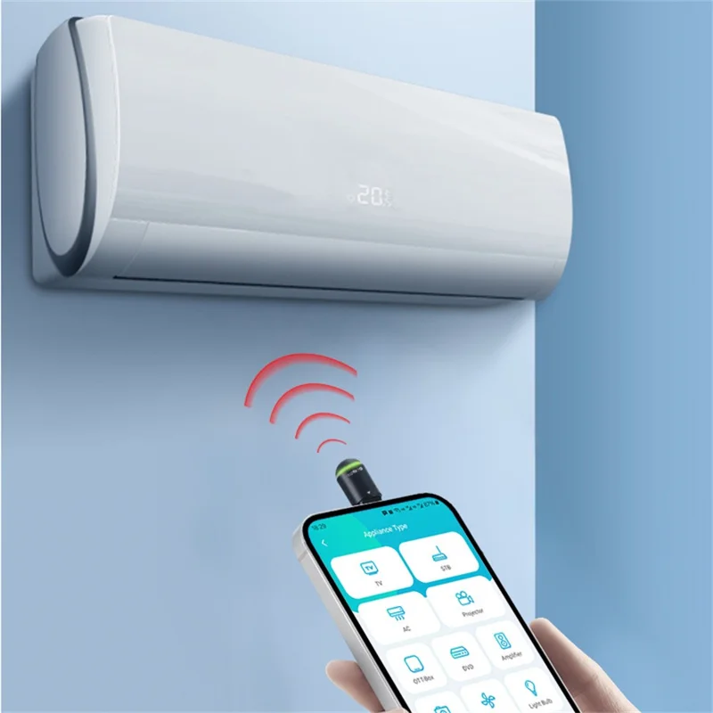 OCRUSTAR EKX6i-T Mini-Smartphone IR-Fernbedienung Langstreckensteuerung oder Klimaanlage TV - Typ-C-Anschluss - Schwarz