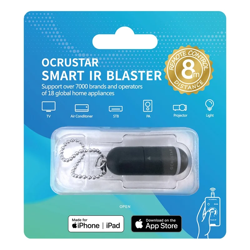 OCRUSTAR EKX6i-T Mini-Smartphone IR-Fernbedienung Langstreckensteuerung oder Klimaanlage TV - Typ-C-Anschluss - Schwarz