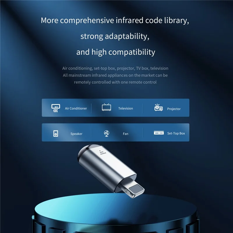 Mobile phone Remote Control IR Blaster Adapter for TV Air Conditioner Camera Universal Infrared Smart Remote - EKX4S-T / Type C Black