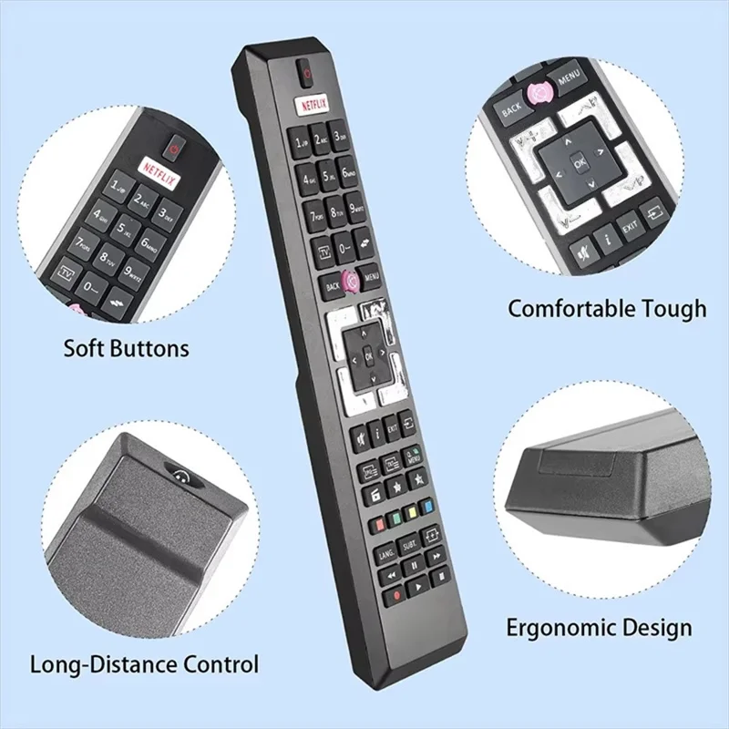 RCA4995 For Tensai / Telefunken TV Remote Control Ergonomic Infrared Replacement Controller