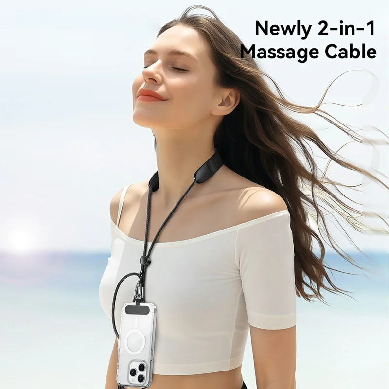 ESSAGER 2 in 1 3 Speeds Adjustable Massage USB-C to USB-C Data Cable 1.5m 100W Fast Charging Cord