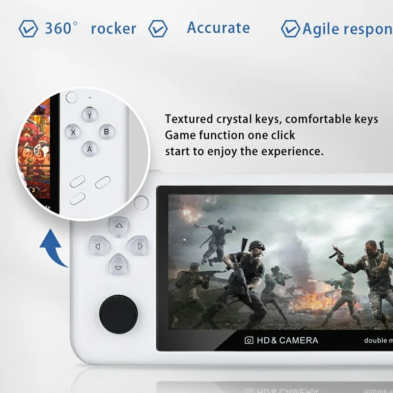 XY10 8 GB Retro 4,3 tommer HD-skærm, bærbar spillekonsol med flere emulatorer - Hvid