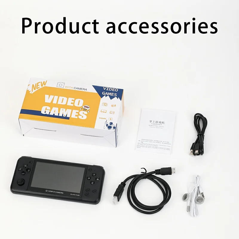 XY10 8 GB Retro 4,3 tommer HD-skærm, bærbar spillekonsol med flere emulatorer - Hvid