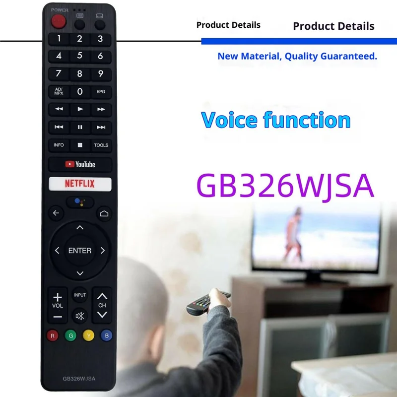 GB326WJSA For Sharp TV Voice Remote Control IR Infrared Replacement 10m Range Controller