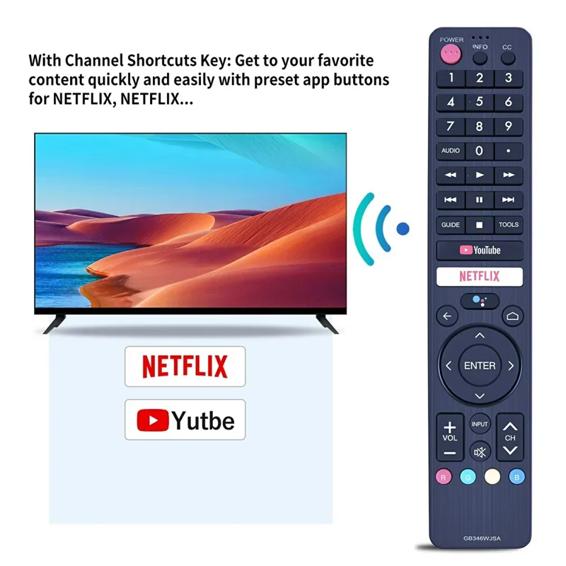 GB346WJSA For Sharp TV Voice Remote Control IR Infrared Replacement 10m Range Controller