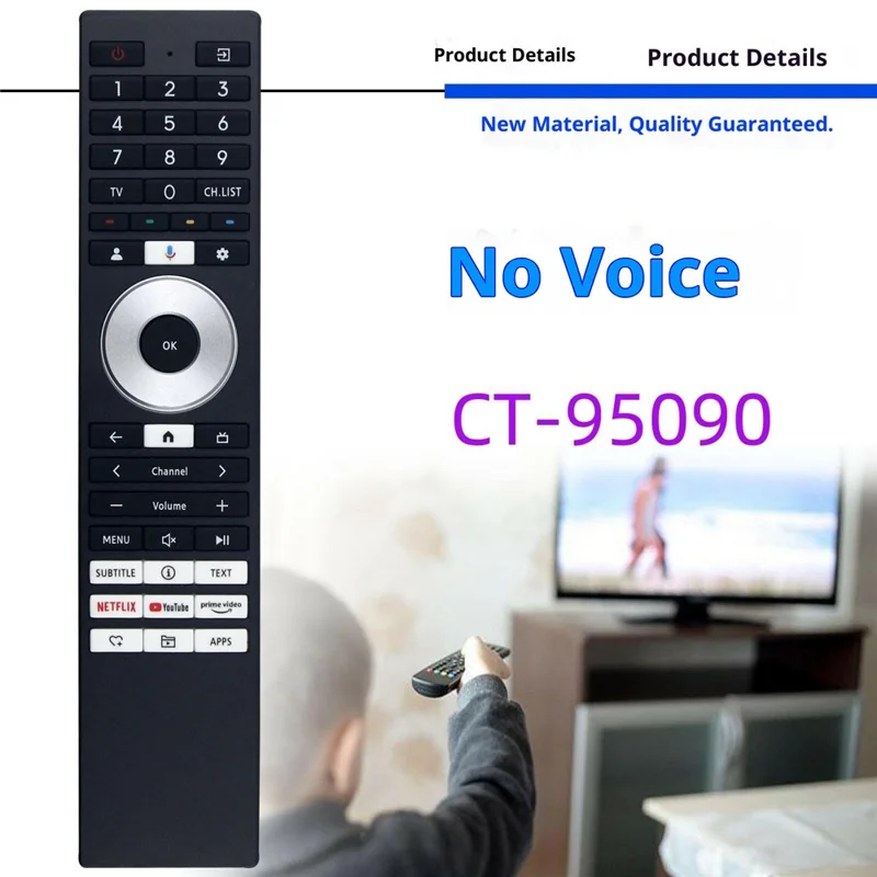 CT-95090 Télécommande pour télévision Toshiba Portée de 10 m, fonction vocale non incluse
