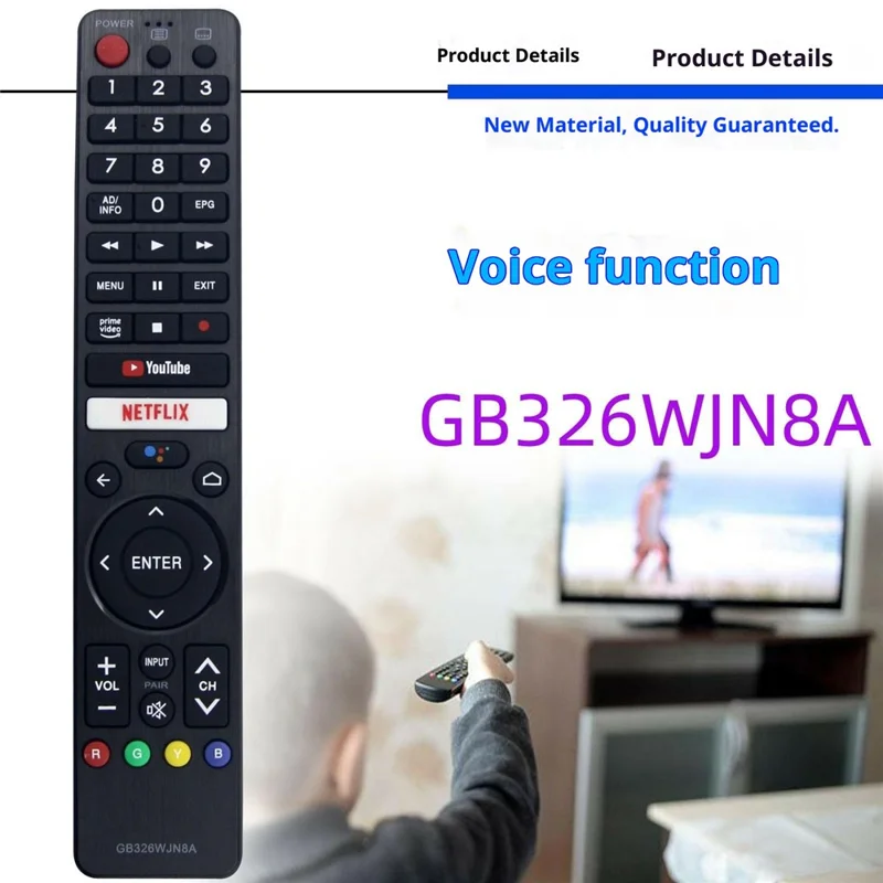 GB326WJN8A For Sharp TV Voice Remote Control IR Infrared Replacement 10m Range Controller