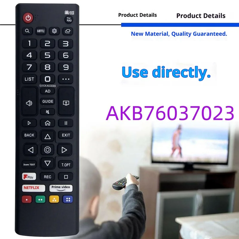 AKB76037023 Télécommande infrarouge sans fil pour télévision RCA, portée de 10 m, contrôleur ergonomique